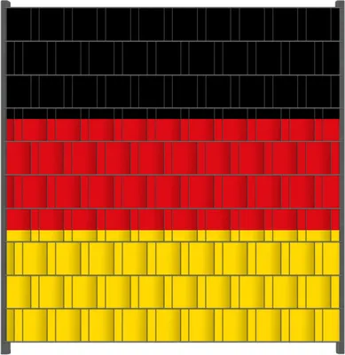 Produktbild von Wallario Zaunsichtschutz mit Motiv Deutsche Flagge für Ein- und Doppelstabmatten Zäune in der Größe 200 x 200 cm