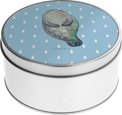 Produktbild von Mr. & Mrs. Panda Dose Seekuh Happy - Blau Pastell - Geschenk, keksdosen, Respekt, Neustart, Urlaub, Keksdose, Liebeskummer, Achtsamkeit, Vorratsbehälter, Freundin