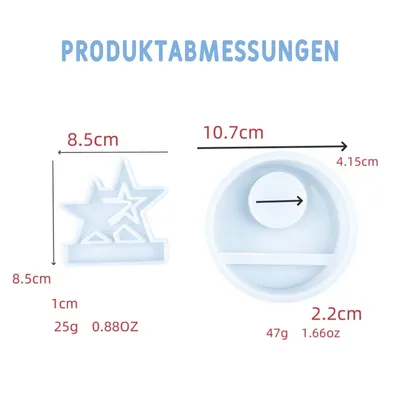 Produktbild von Silikon-Gießformen im 2er-Set für Kerzenhalter, geeignet für Gips, Beton und Epoxidharz, für kreative DIY-Projekte