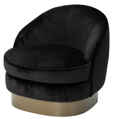 Produktbild von Casa Padrino Luxus Belle Epoche Sessel Jugendstil Art Deco Design in Schwarz und Gold, 74 x 85 x 73 cm