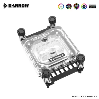 Produktbild von Barrow Intel CPU Wasserblock RGB, Acryl - weiß