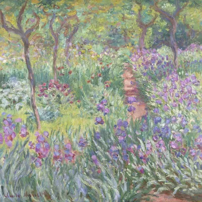 Image de Affiche 60 x 60 cm Le jardin de l'artiste à Giverny, Monet Vintage
