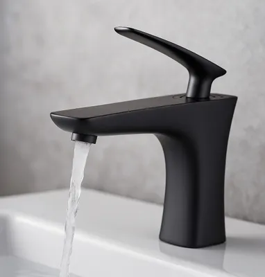 Immagine prodotto di Miscelatore lavabo Pentos – nero – miscelatore con set di installazione