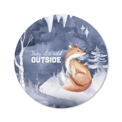 Produktbild von MuchoWow® Mauspad Mousepad Winter - Fuchs - Gemälde 20x20 cm - Mousepads - Maus Mat - Pad - Mausunterlage - Schreibtischmatte