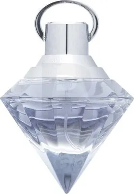 A clear studio shot of a perfume bottle.