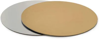 Produktbild von Dekorationsplatten für Torten, Set aus Gold/Silber, Durchmesser 30 cm