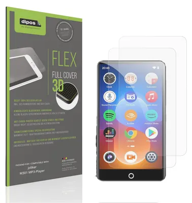 Produktbild von 2x Full Cover Schutzfolie matt für joliker M301 MP3-Player Panzerfolie Anti-Shock