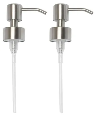 Produktbild von Seifenpumpe aus Edelstahl, Pumpenkopf, Ersatzpumpe für Seifenspender mit 28 mm Gewinde (2 Stück, gebürsteter Edelstahl)