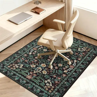 Obrázek produktu pro Podložka pod židli - 120 x 150 cm - Černá - Protiskluzová - Pro tvrdé podlahy