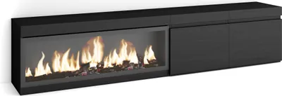 Immagine prodotto di COZY Mobile TV Soggiorno, 208x35x45cm, Per TV fino a 80, Camino elettrico XXL, Nero