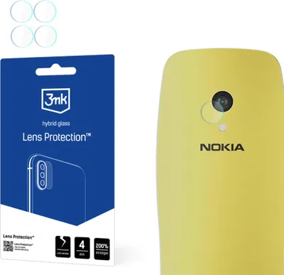 Produktbild von 3mk Hybridglas Lens Protection für Nokia 3210 4GKamera Objektiv Kameralinse  0,16mm 6H (4 Stück)