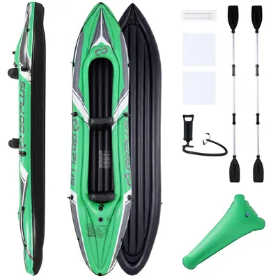 Produktbild von COSTWAY Kajak aufblasbar 2 Personen, aufblasbares Kanu mit Aluminiumpaddel, Handpumpe & Reparaturset, Schlauchboot 160kg Gewichtskapazität