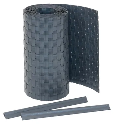 Produktbild von Jardinion Sichtschutzstreifen Rattan Optik 250 x 19cm Anthrazit inkl. 2 Befestigungsclips Sichtschutz Rattan, Balkon Sichtschutz, Terrassen- und Gartenzaun Sichtschutz