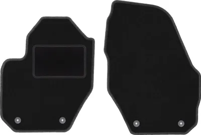Image de Tapis de sol avant velours sur-mesure pour Volvo XC60 I (2008-2017, crossover) noir, jeu 2 pièces, fixations - STANDRAD