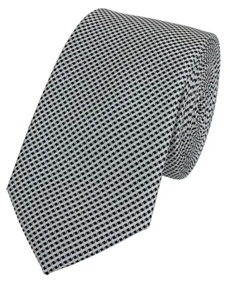 Produktbild von Fabio Farini - 1 Stück Herren Krawatte Weiß - verschiedene Weiße Männer Schlips in 6cm Schmal (6cm), Weiß Schwarz - White/Black