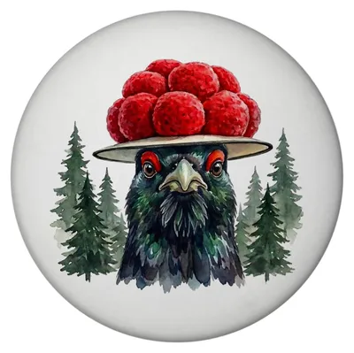 Produktbild von Auerhahn mit Bollenhut Magnet Schwarzwald Motiv