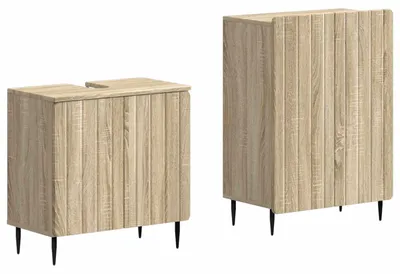 Image de vidaXL Ensemble de deux meubles de salle de bain ZWOLLE, en chêne Sonoma
