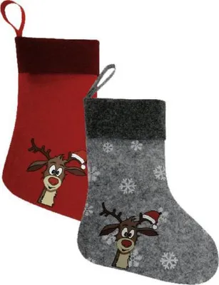 Produktbild von 2er Set Nikolausstiefel Nikolausstrumpf Elch 37423