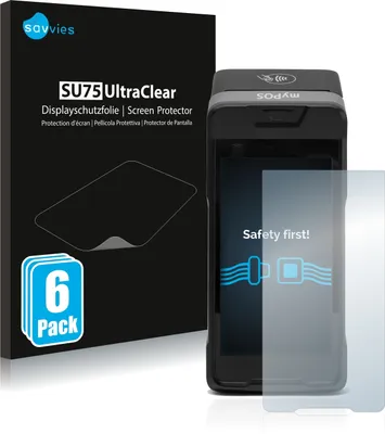 Produktbild von 6x Für myPOS Carbon Schutzfolie Savvies Displayschutz Display Schutz Folie Klar Transparent