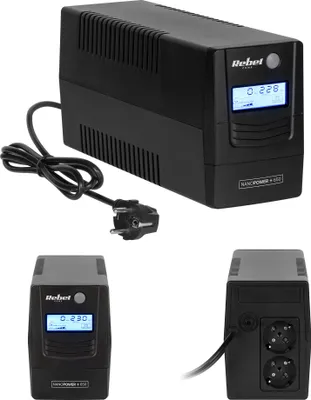 Obrázek produktu pro Rebel Nanopower Plus 650 UPS | Offline | Sinusový | 650 VA | 360 W | LCD | USB