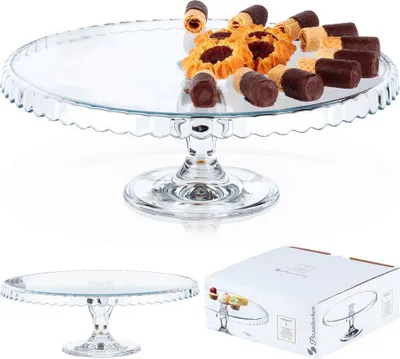 Image de Orion Plateau en verre Plateau de service Plateau à gâteau Plateau à tarte Plateau en verre 32 cm