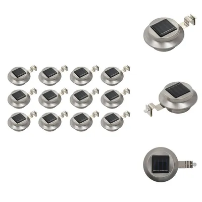 Obrázok produktu pre vidaXL Solárne vonkajšie osvetlenie 12 ks LED okrúhle 12 cm biele - Vonkajšie osvetlenie