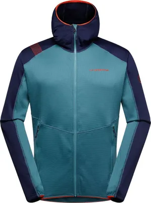 La Sportiva Upendo Hoody M in Blau und Dunkelblau; mit Reißverschluss und Stehkragen; für Herren.