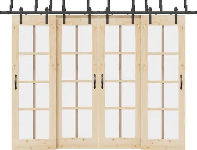 Image de vidaXL Kit de ferrures pour portes coulissantes 305 cm acier noir