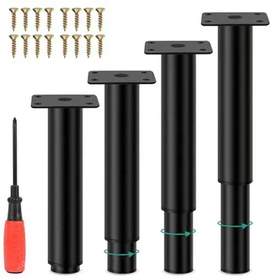 Produktbild von Famanu Möbelbeine verstellbar 25-43 cm - 4 Stück mit Schrauben und Schraubendreher