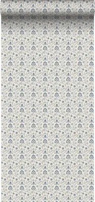 Produktbild von Sanders & Sanders Tapete Blumenmuster Grau und Blau 53 cm x 10 m
