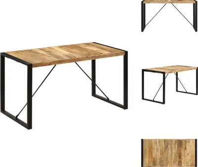 Image de vidaXL Table de salle à manger 140 x 70 x 75 cm en bois massif de manguier - Tables de salle à manger