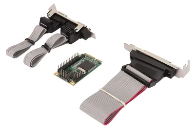 Image de Carte d'extension Mini PCIe combinée série/parallèle 6 Gbps, 2 ports RS-232, 1 connecteur DP25 broches, carte d'extension PCI Express vers port LPT d'imprimante