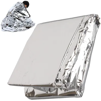 Produktbild von Merkloos Thermische Notfalldecken für Notfälle - Rettungsdecke - 210 x 140 cm - Metallfolie - Notfalldecke