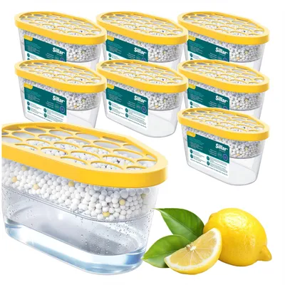 Produktbild von Sillar Luftentfeuchter 400 ml Zitrone 8er Set – Feuchtigkeitsabsorber für Bad & Schrank