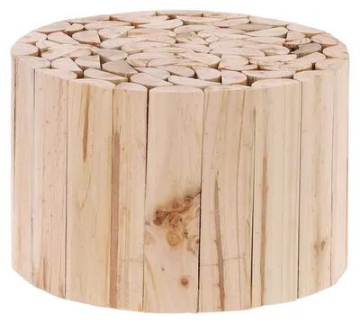 Image de Tabouret plante - Support pour plantes - Bois de pin - 20 x 30 cm - Naturel, rond et non traité