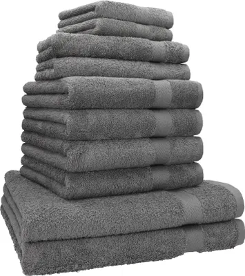 Produktbild von Betz 10-tlg. Handtuch-Set PREMIUM CLASSIC 2 Duschtücher 4 Handtücher 2 Gästetücher 2 Seiftücher  Farbe: anthrazit
