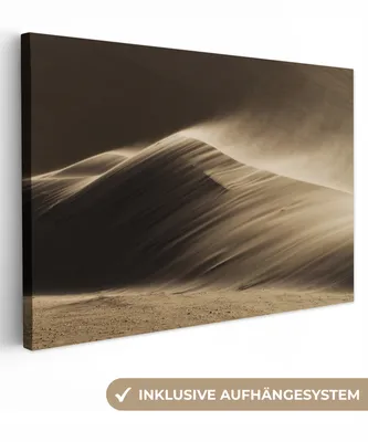 Obrázek produktu pro OneMillionCanvasses® - Obrazy na plátně - 140x90 cm, Poušť - Písek - Příroda - Duna, Nástěnné umění tisk Nástěnná dekorace - Fotografie na plátně - Obraz na dřevěném rámu