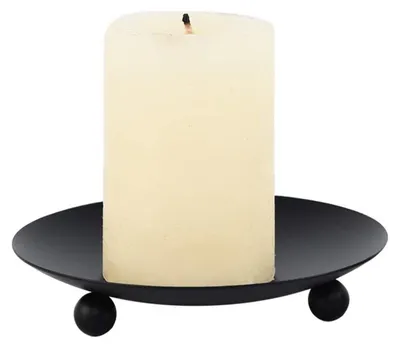 Produktbild von Schwarze Eisenplatte, Kerzenständer, Aromatherapie-Kerzenbasis, Tablett, Scheibe, Kerzenhalter, Hochzeitsdekoration