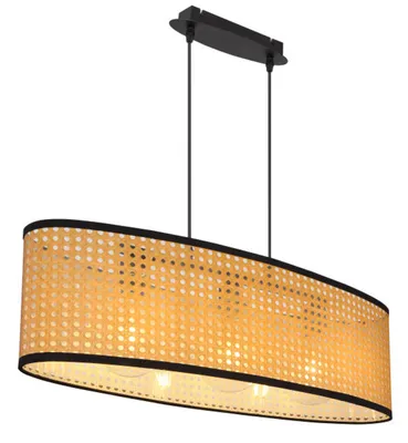 Produktbild von Hängeleuchte, Bambus-Optik, Textil, natur, L 77 cm