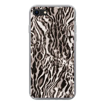Produktbild von MuchoWow® Handyhülle Schutzhülle Hülle für iPhone 7 Pantherdruck - Formen - Schwarz - Braun Silikon Softcase Handy Hülle - Kartenhalter