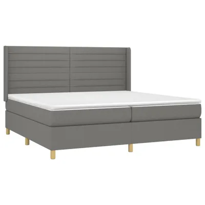 Immagine prodotto di vidaXL Letto a molle con materasso grigio scuro 200x200 cm in tessuto