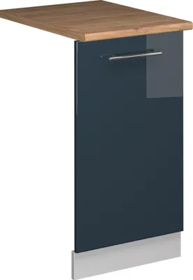 Produktbild von Geschirrspülblende Vicco Fame-Line Dunkelblau Hochglanz 45 cm , AP Eiche, Model 54612