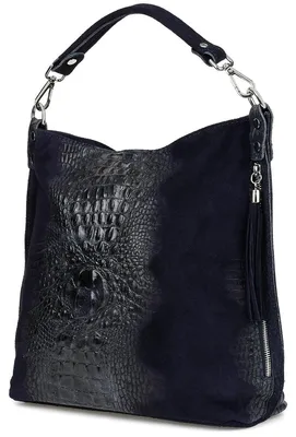 Produktbild von Große Shoppertasche aus Wildleder mit Krokomotivmuster