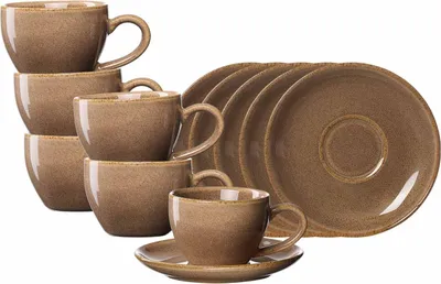 Produktbild von Ritzenhoff & Breker Sahara Espressotasse mit Untertasse 6er Set - Hellbraun