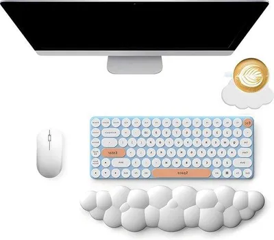Image de Repose-poignets ergonomique confortable en forme de nuage pour clavier et ordinateur portable, en mousse à mémoire de forme - imperméable