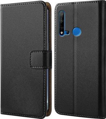 Produktbild von Handy Tasche für Huawei P20 Lite 2019 Schutzhülle Bookstyle Etui Klapphülle Wallet Flip Cover Case Schwarz