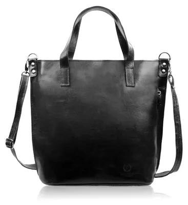 Produktbild von Damen Umhängetasche Leder klassisch Shopper schwarz Paolo Peruzzi Z-59-BL