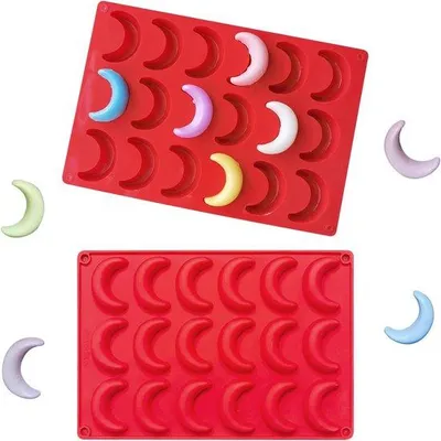 Produktbild von Silikonische Tarteform für Party, Cupcakes, Schokolade, Kuchen - Selbstklebende Tarteform, Selbstbaubehälter - 28 x 19 x 1,2 cm - Rot.