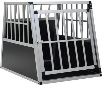 Produktbild von Hundebank für Auto - 65x91x69,5 cm - Aluminium & MDF - Leichtgewicht Transportbox - Geeignet für Große Hunde - Silber