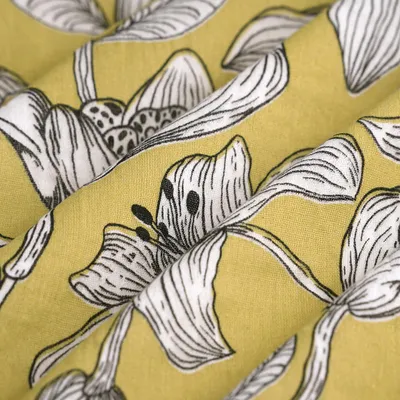 Produktbild von Doppelgaze Baumwollstoff Blumenmuster 280cm